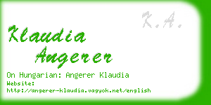 klaudia angerer business card